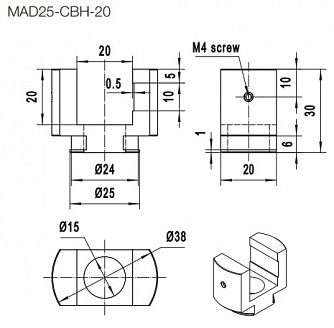 MAD25-CBH - адаптеры для светоделительных кубиков фото 4