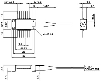 PL-FP-1435-FBG - 1435 нм лазерный диод накачки с ВБР фото 3
