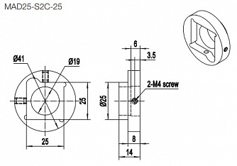 MAD25-S2C - адаптеры для квадратных зеркал фото 2