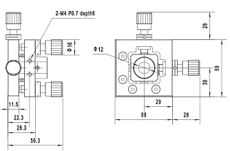 LM20-4-LD - 4-осевой регулируемый держатель направляющего лазера фото 1