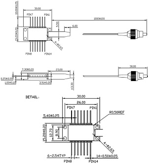 PL-DFB-1700 - 1700 нм DFB лазерный диод фото 6