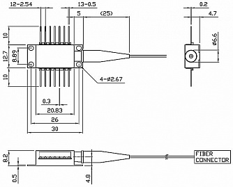 PL-DFB-1260 - 1260 нм DFB лазерный диод фото 3