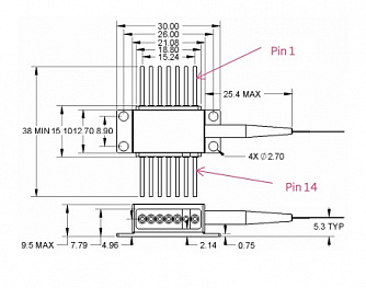 EM335 - лазерный диод накачки 960 нм фото 2