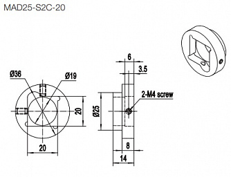 MAD25-S2C - адаптеры для квадратных зеркал фото 1